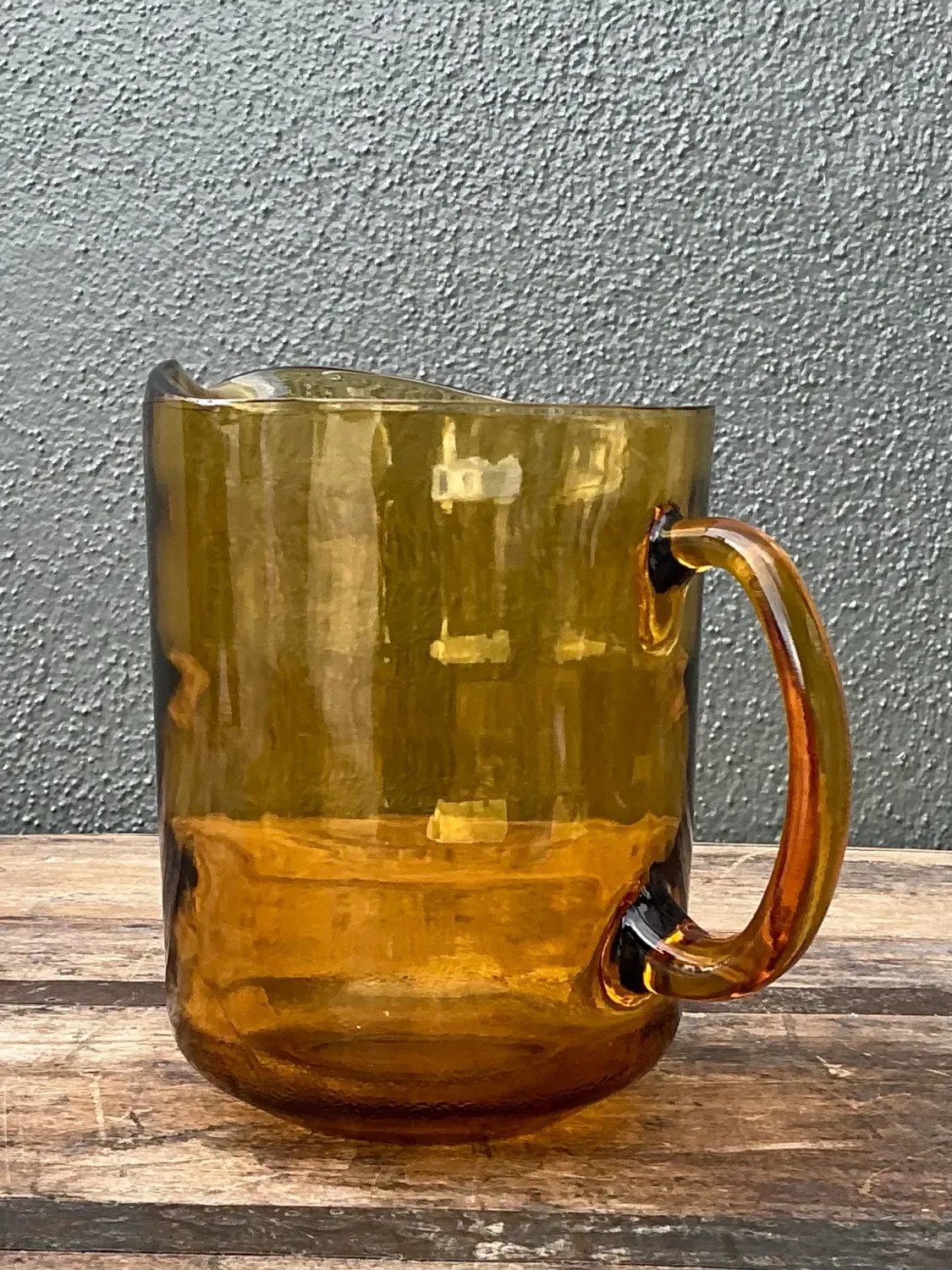 Vintage Amber Glass Pitcher — additional photo 8