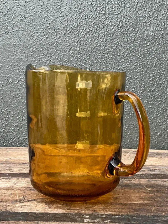 Vintage Amber Glass Pitcher — additional photo 8