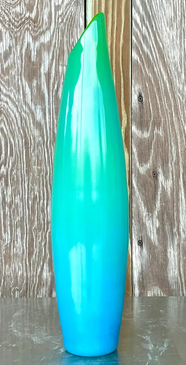 Vintage Art Glass Vase Signed Jacqueline Terpins — additional photo 2