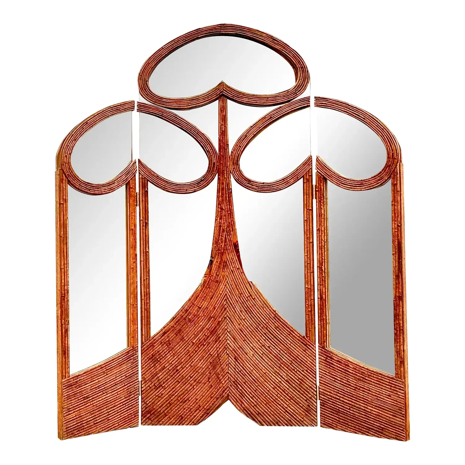 Vintage Art Nouveau Monumental Reed Folding Screen — additional photo 3