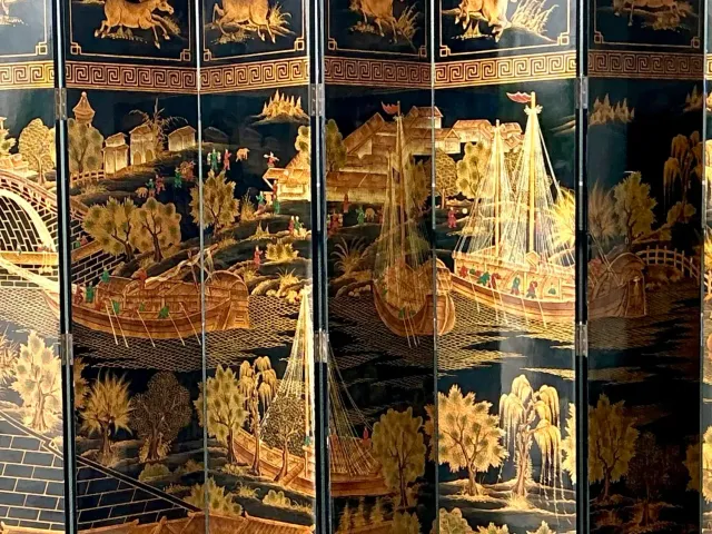 Vintage Asian 8 Panel Coromandel Screen — additional photo 1