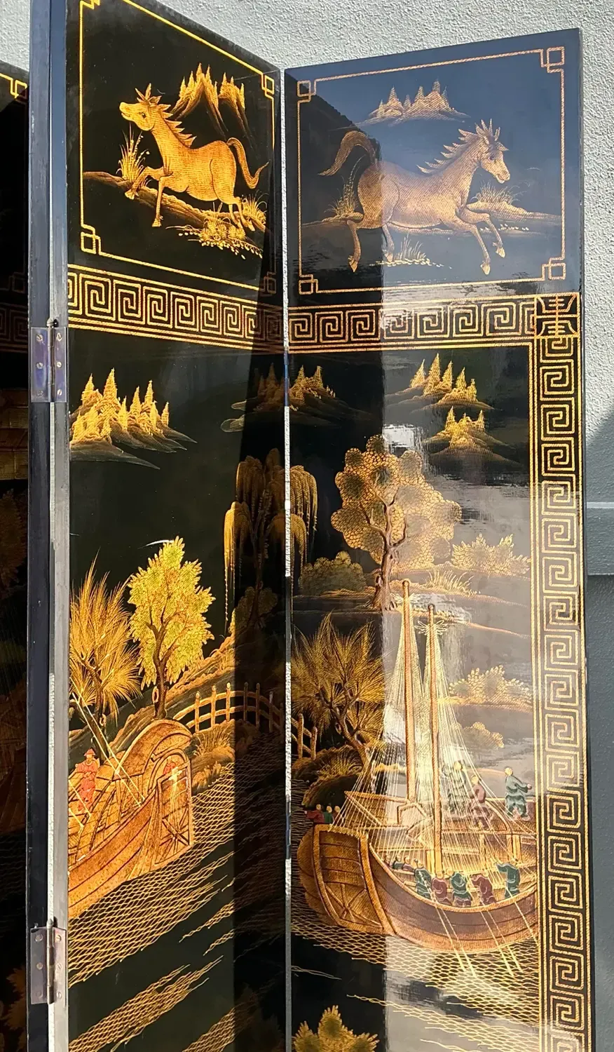 Vintage Asian 8 Panel Coromandel Screen — additional photo 7