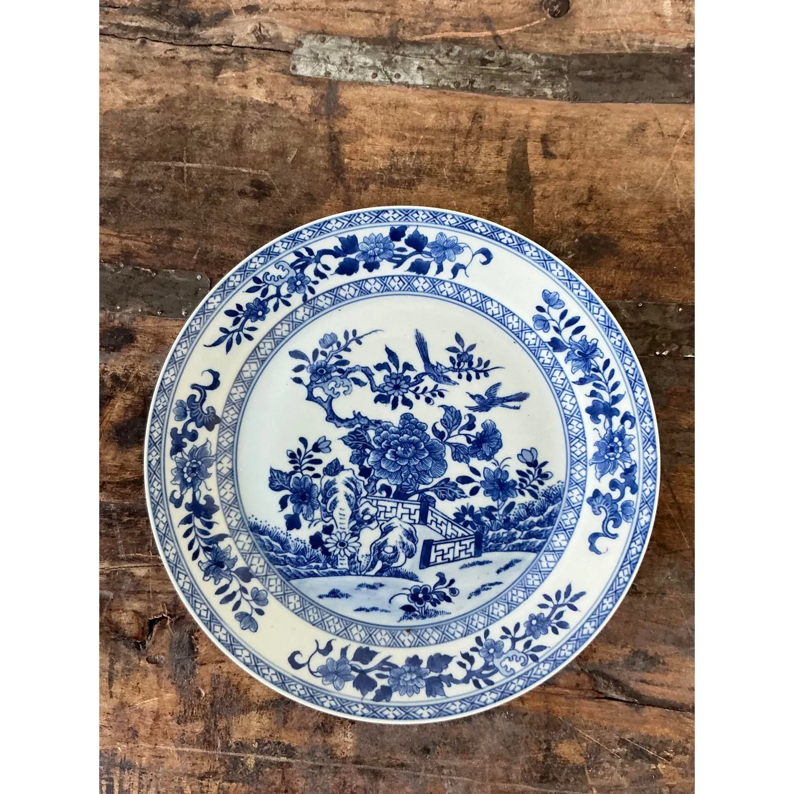 Vintage Asian Blue Flow Glazed Ceramic Plates - Set of 4 — additional photo 8