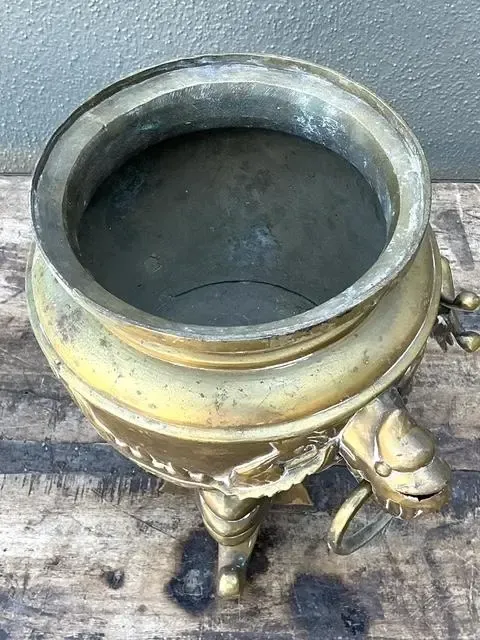 Vintage Asian Brass Dragon Cache Pot — additional photo 7