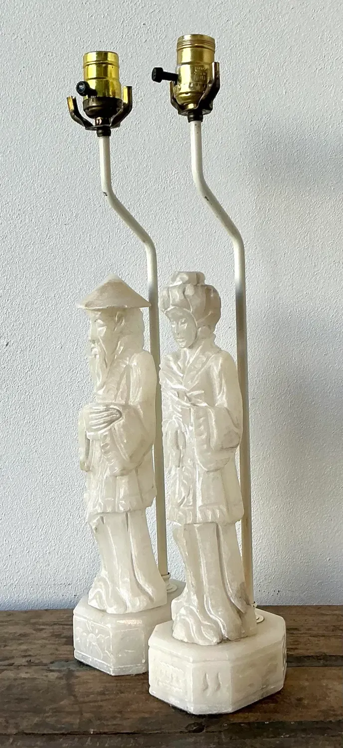 Vintage Asian Carved Stone Couple — additional photo 1