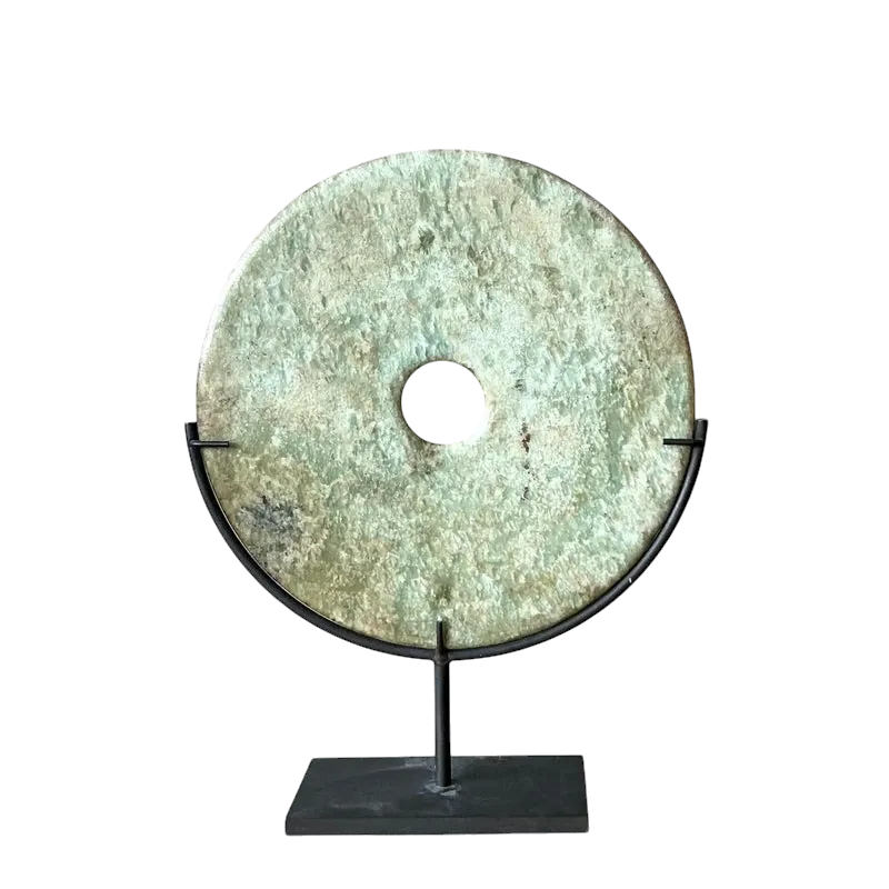 Vintage Asian Celadon Hued Stone Disk — additional photo 5