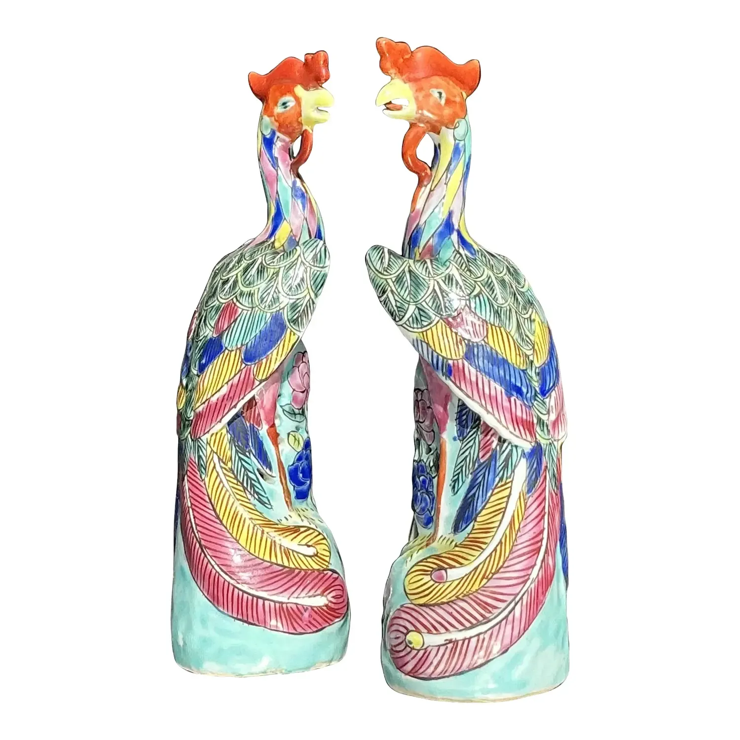 Vintage Asian Chinese Porcelain Phoenix Figures - a Pair — additional photo 1