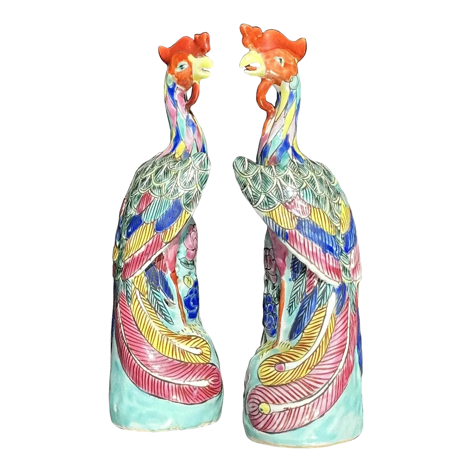 Vintage Asian Chinese Porcelain Phoenix Figures - a Pair — additional photo 3