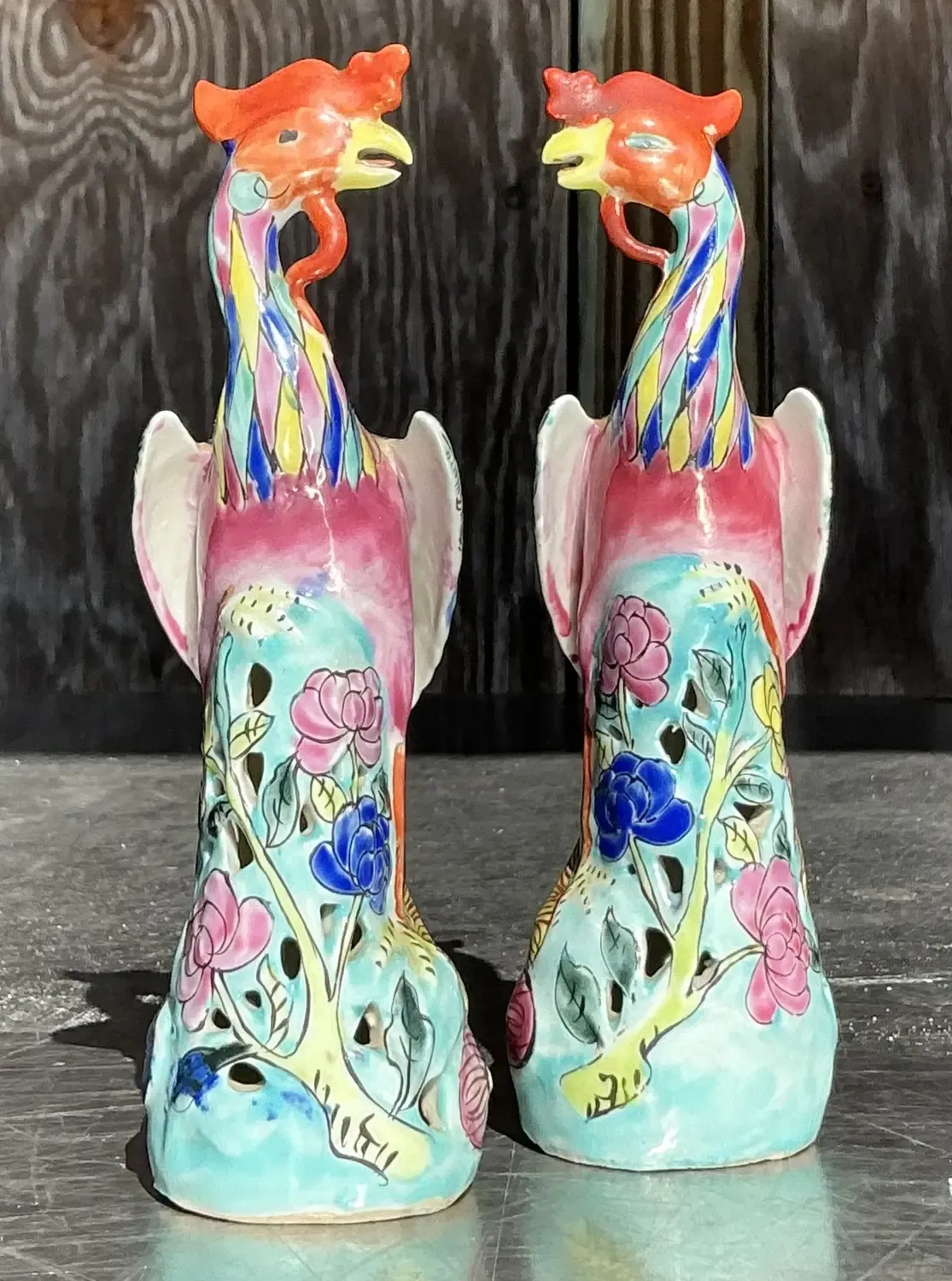 Vintage Asian Chinese Porcelain Phoenix Figures - a Pair — additional photo 4