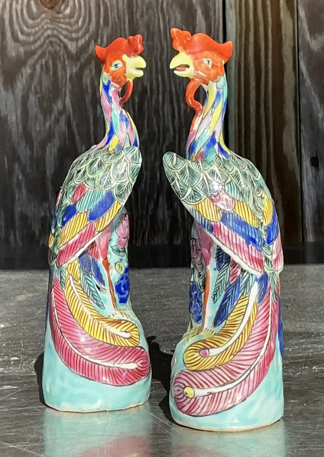 Vintage Asian Chinese Porcelain Phoenix Figures - a Pair — additional photo 5