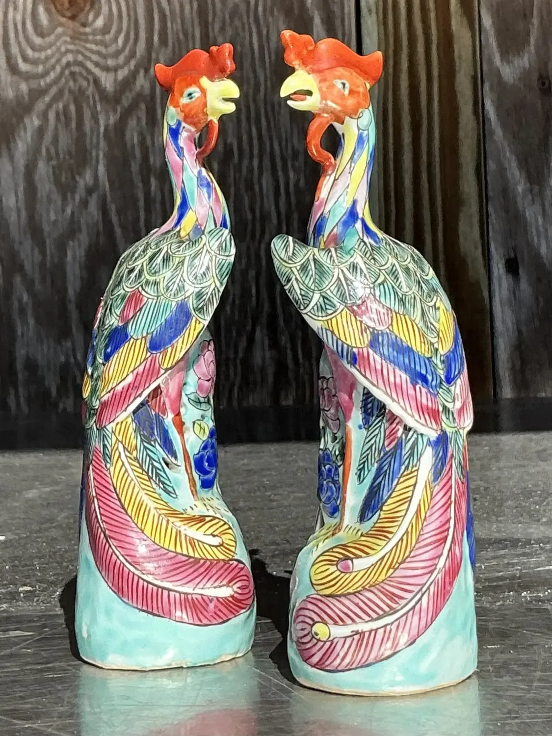Vintage Asian Chinese Porcelain Phoenix Figures - a Pair — additional photo 6