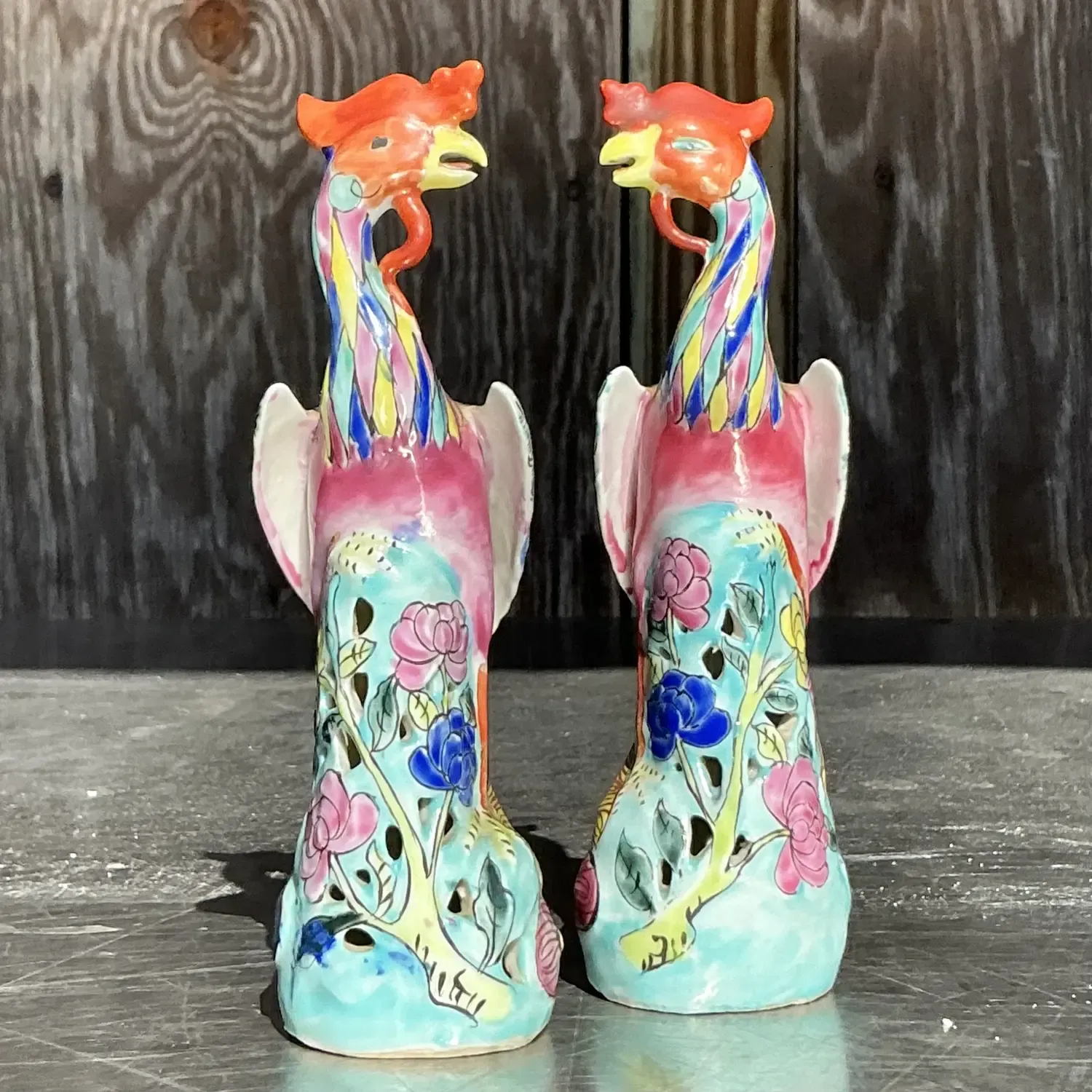 Vintage Asian Chinese Porcelain Phoenix Figures - a Pair — additional photo 7