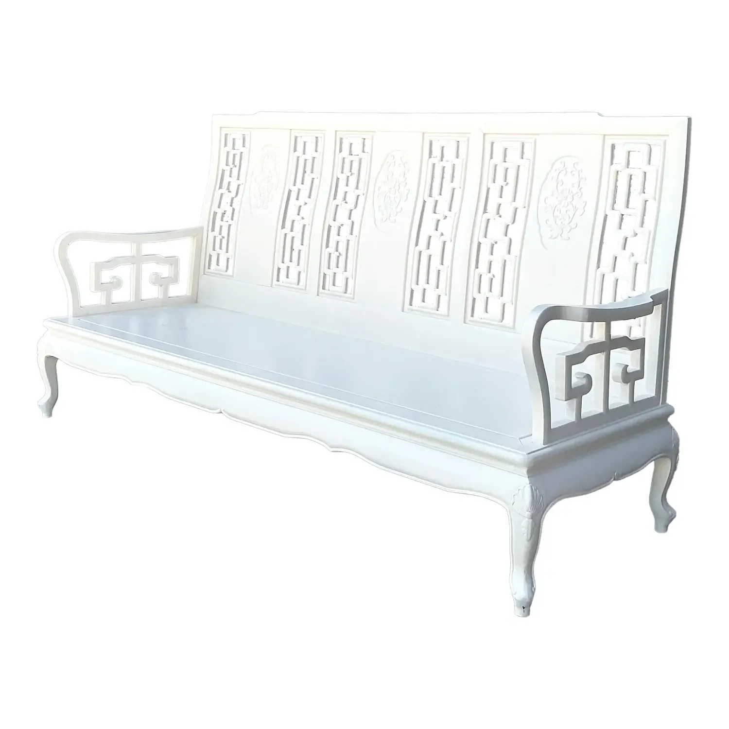 Vintage Asian Chinoiserie Lacquered Sofa