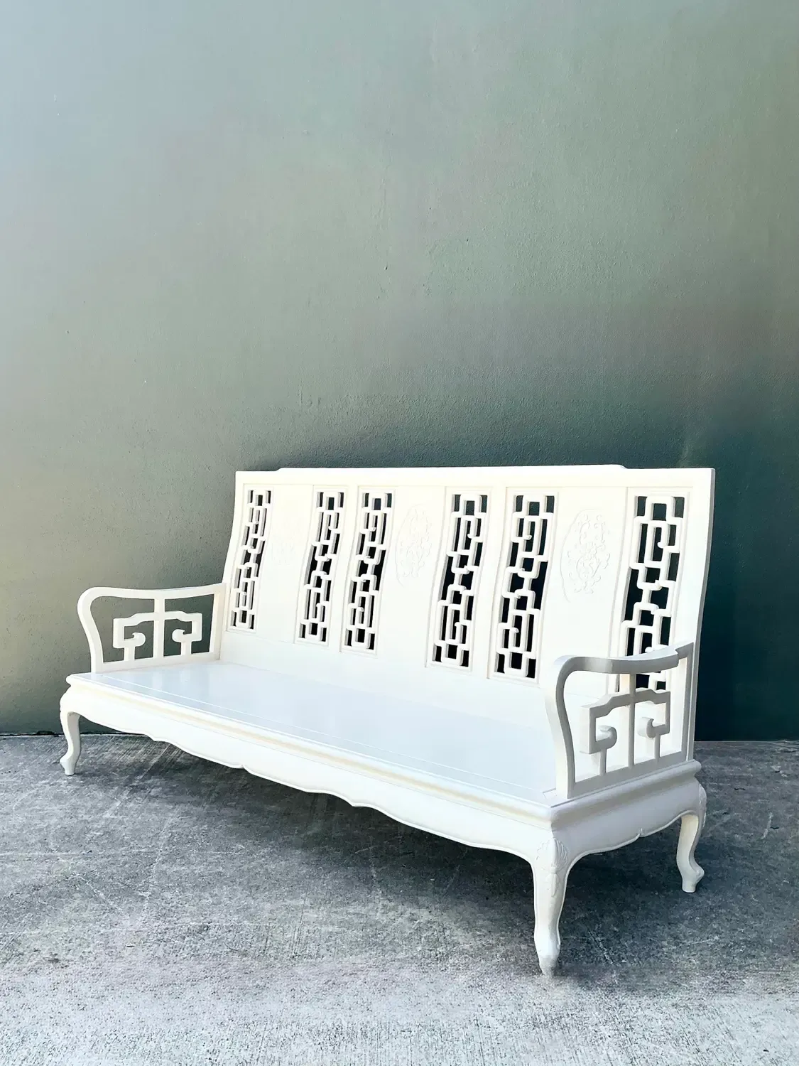 Vintage Asian Chinoiserie Lacquered Sofa — additional photo 2