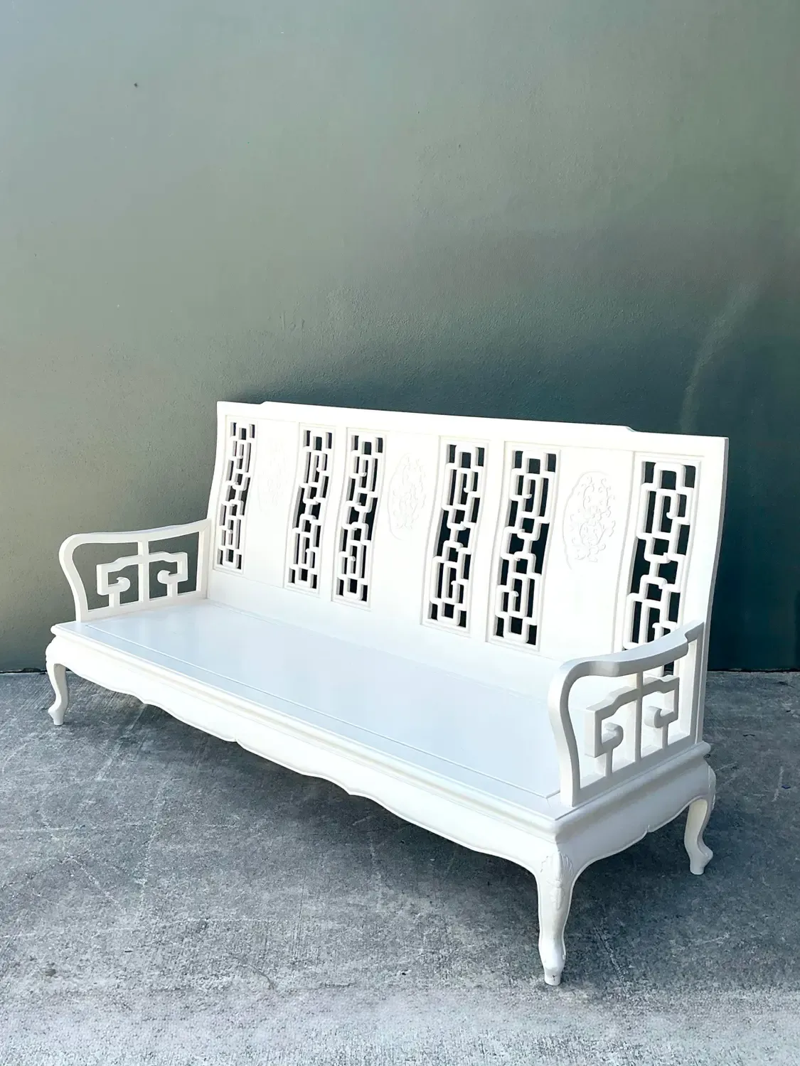 Vintage Asian Chinoiserie Lacquered Sofa — additional photo 6