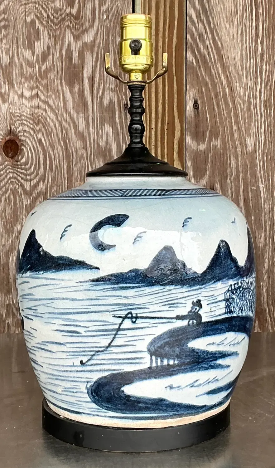 Vintage Asian Crackle Finish Lamp — additional photo 1