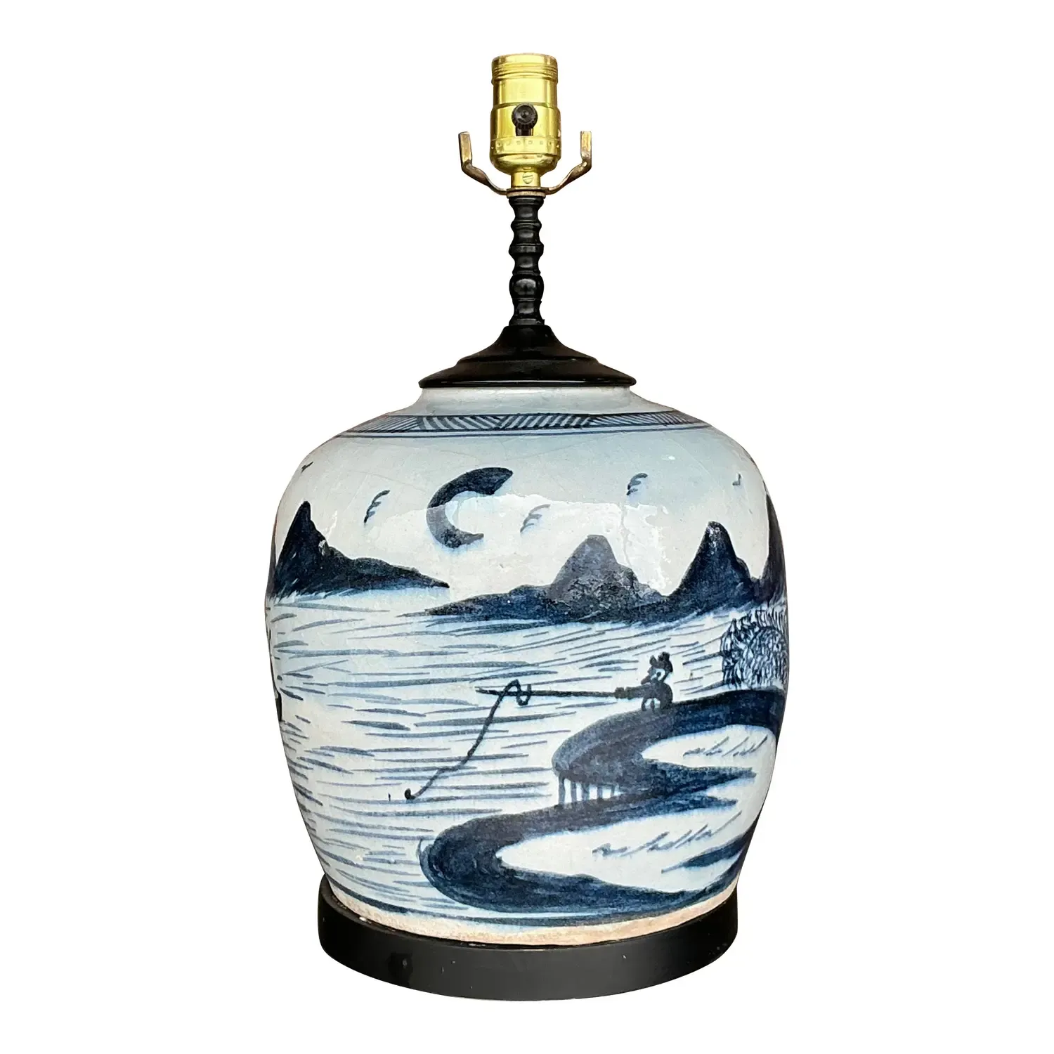 Vintage Asian Crackle Finish Lamp — additional photo 2