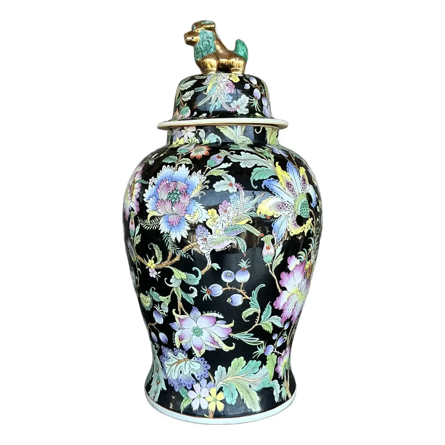 Vintage Asian Floral Ginger Jar — additional photo 1