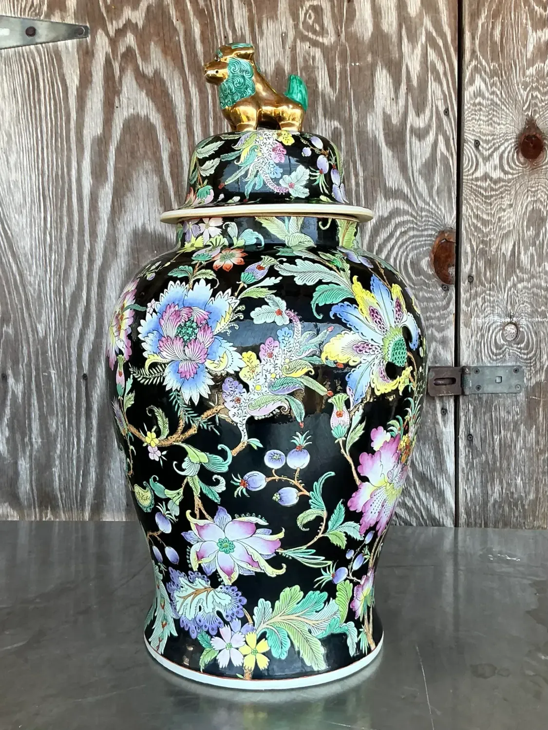 Vintage Asian Floral Ginger Jar — additional photo 2