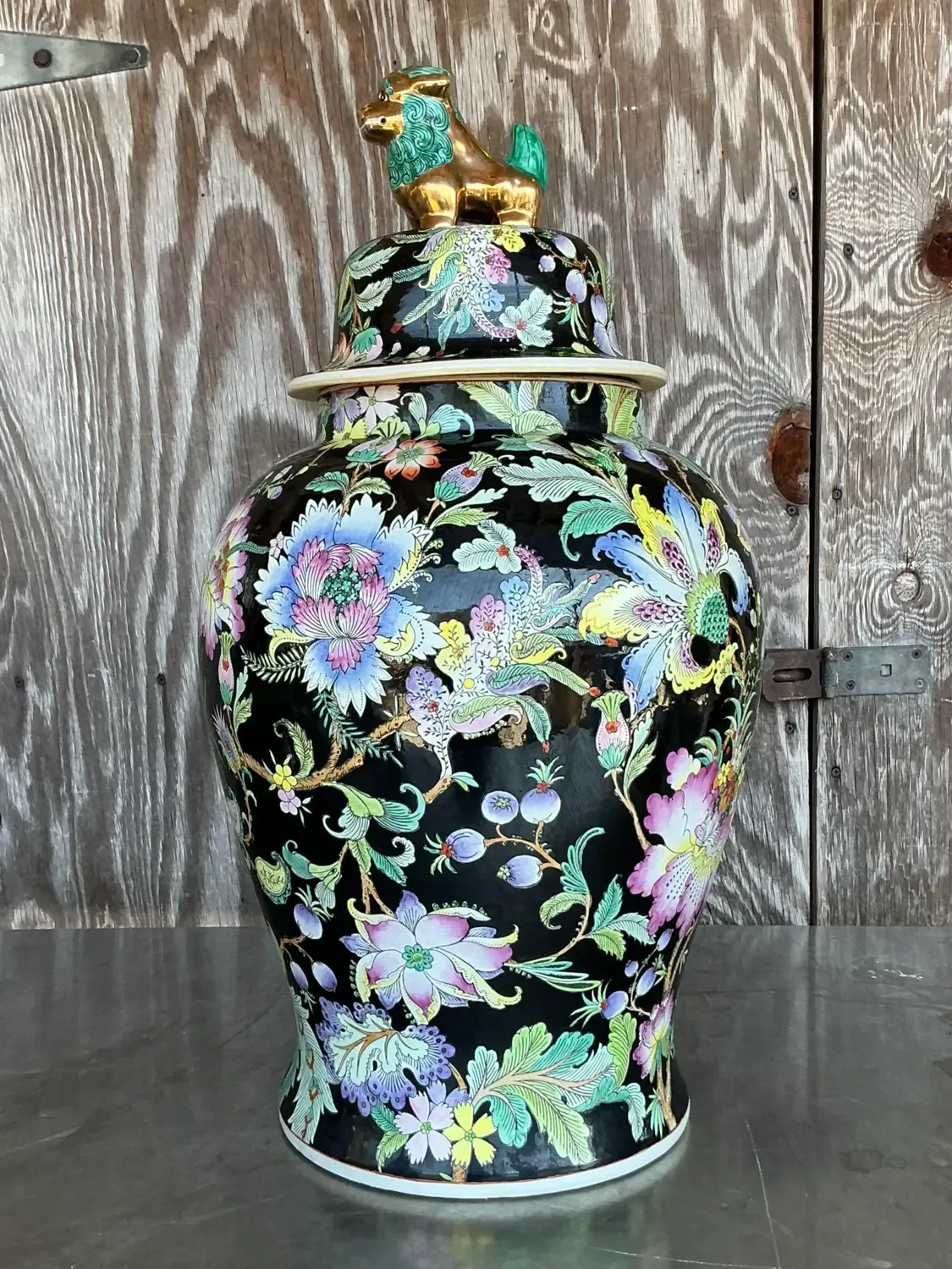 Vintage Asian Floral Ginger Jar — additional photo 3