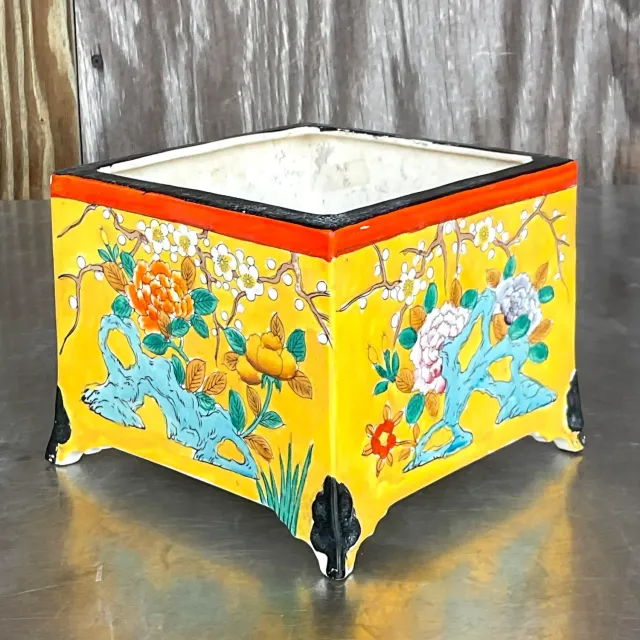 Vintage Asian Glazed Ceramic Cache Pot — additional photo 1