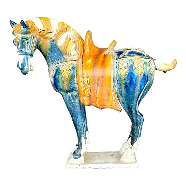 Vintage Asian Glazed Ceramic Tang Horse — additional photo 1