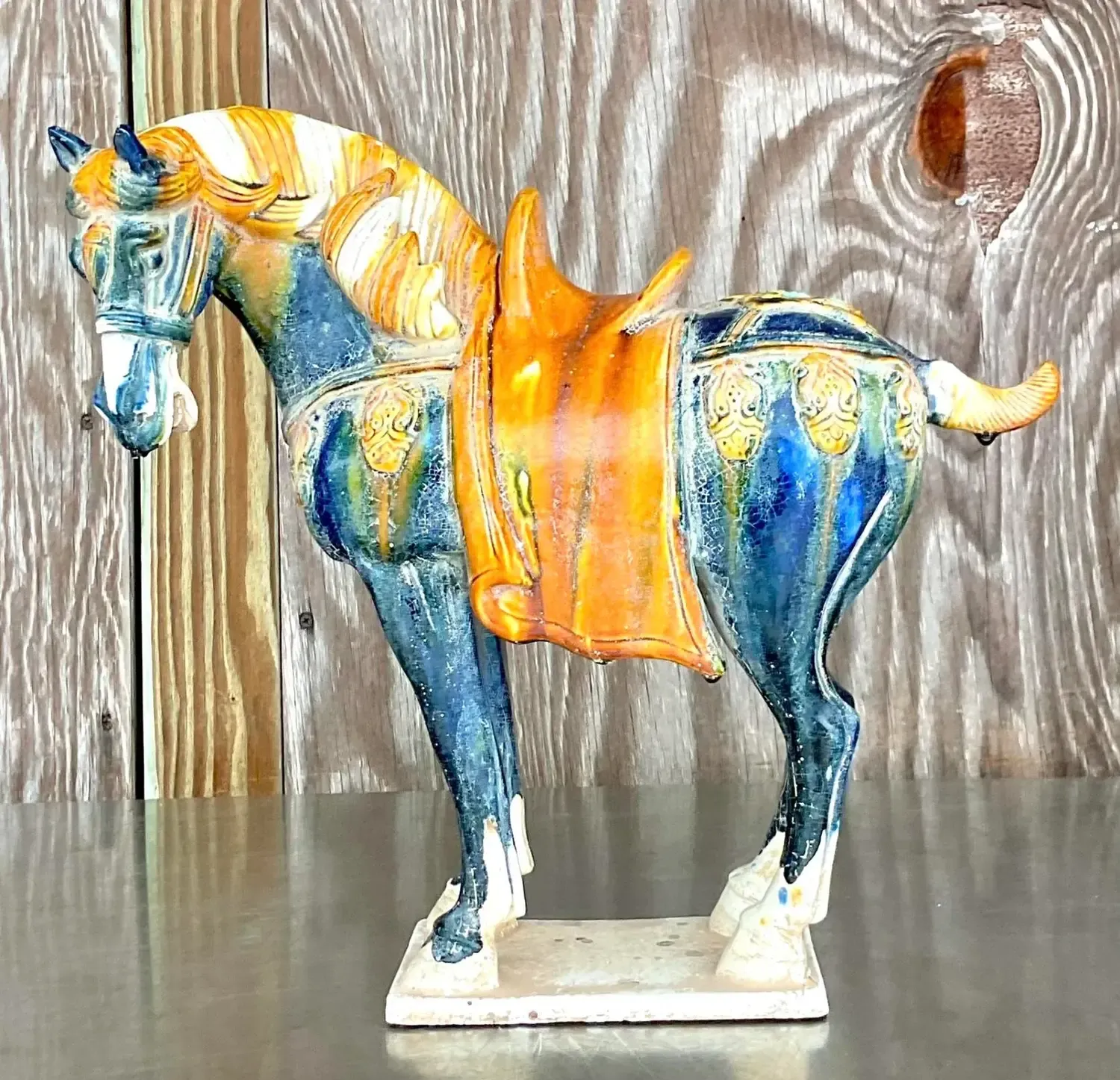 Vintage Asian Glazed Ceramic Tang Horse — additional photo 2