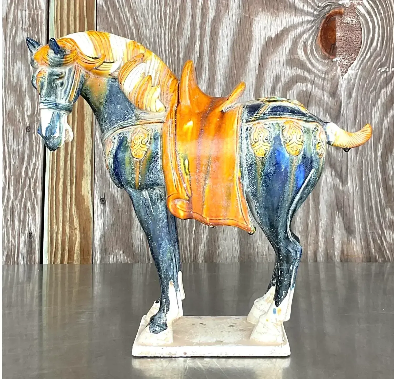Vintage Asian Glazed Ceramic Tang Horse — additional photo 3