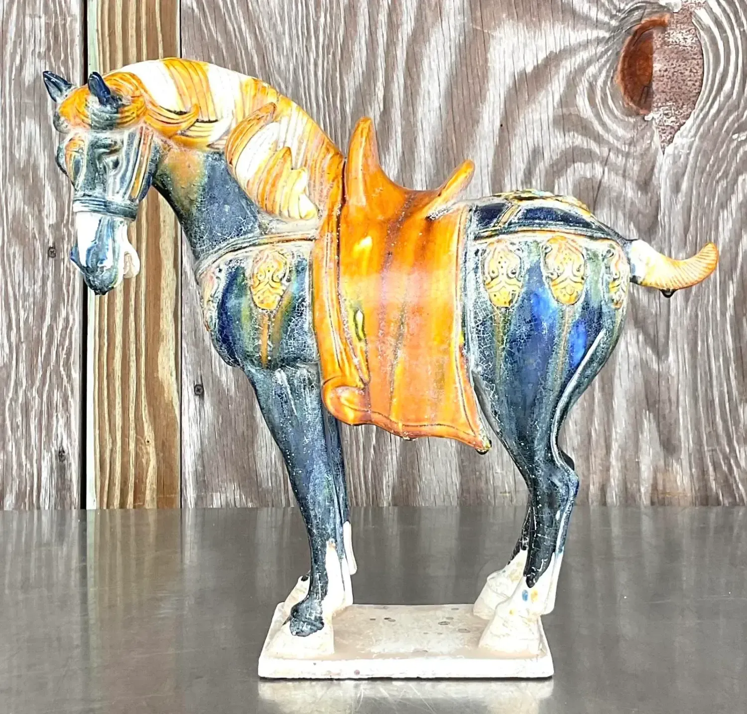 Vintage Asian Glazed Ceramic Tang Horse — additional photo 4