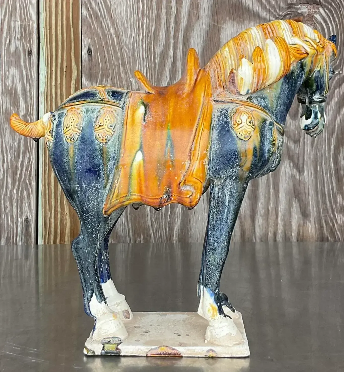 Vintage Asian Glazed Ceramic Tang Horse — additional photo 5