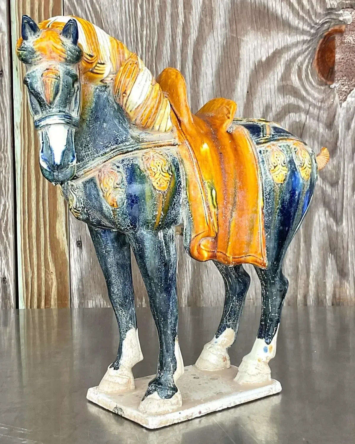 Vintage Asian Glazed Ceramic Tang Horse — additional photo 6