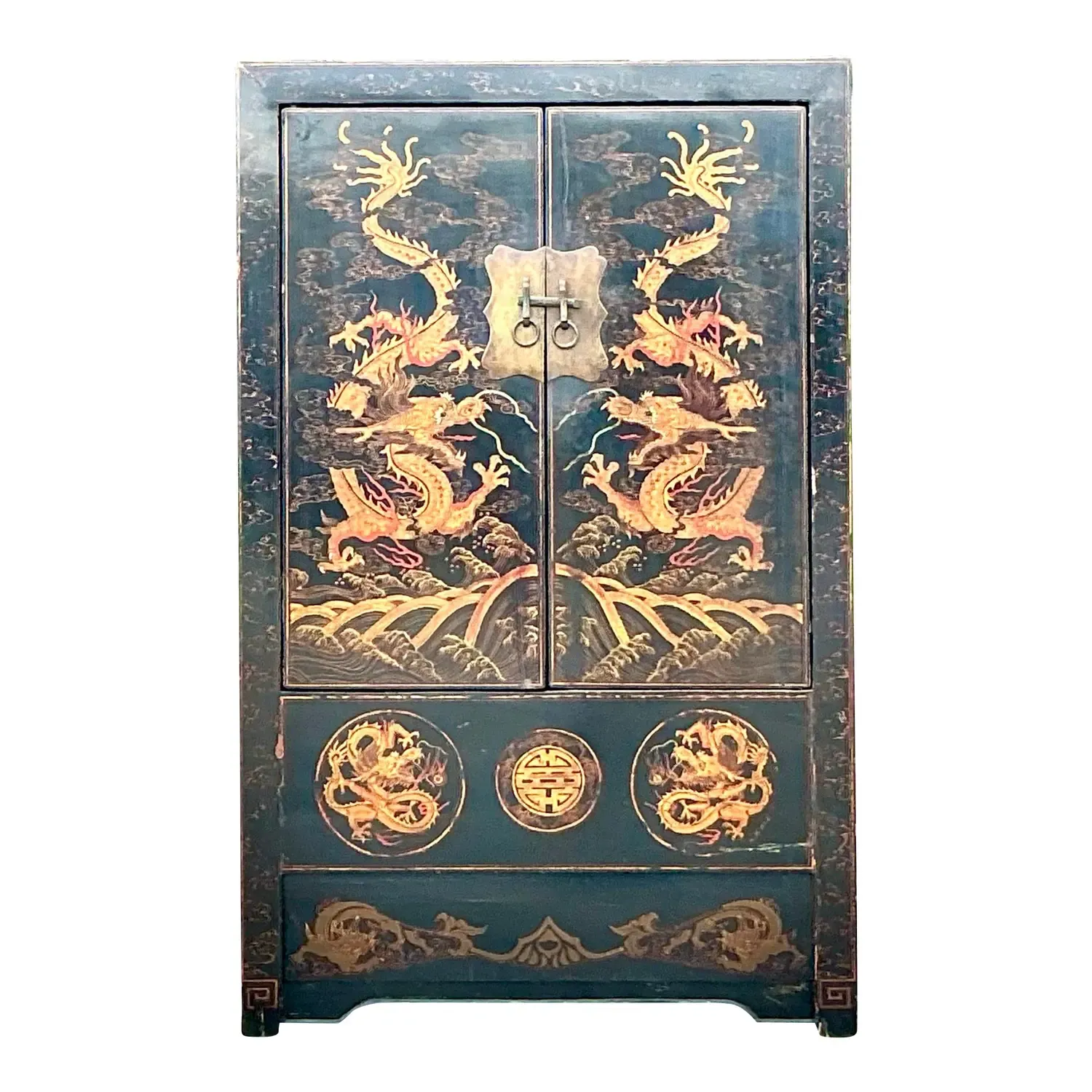 Vintage Asian Hand Painted Dragon Cabinet — additional photo 1