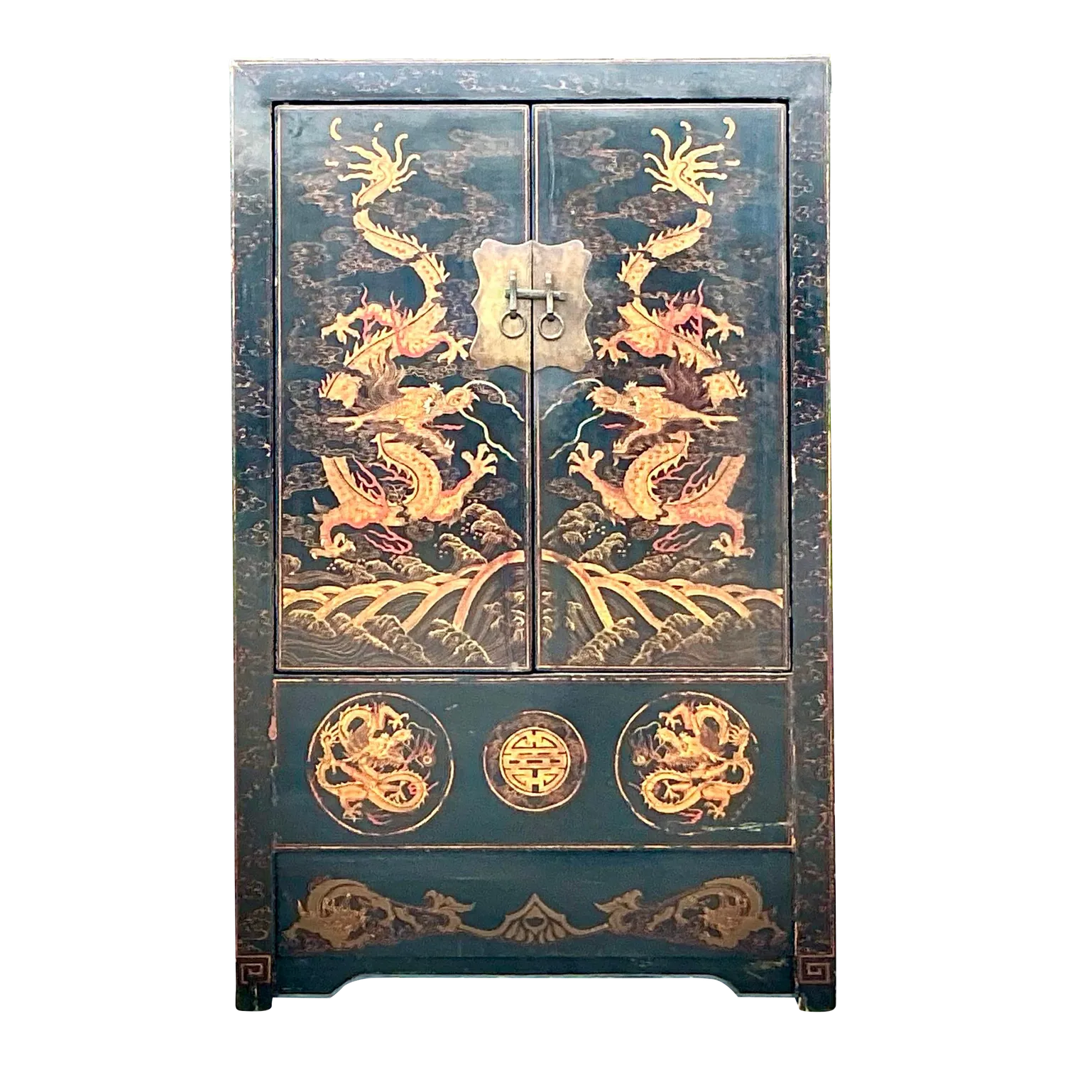 Vintage Asian Hand Painted Dragon Cabinet — additional photo 2