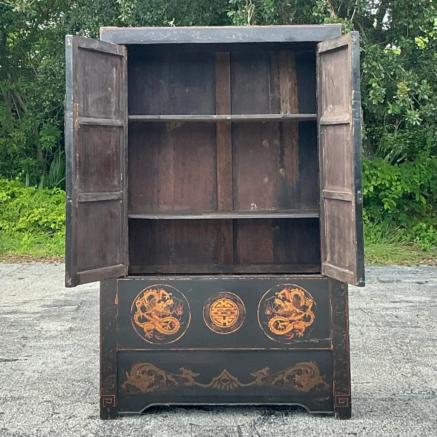 Vintage Asian Hand Painted Dragon Cabinet — additional photo 8