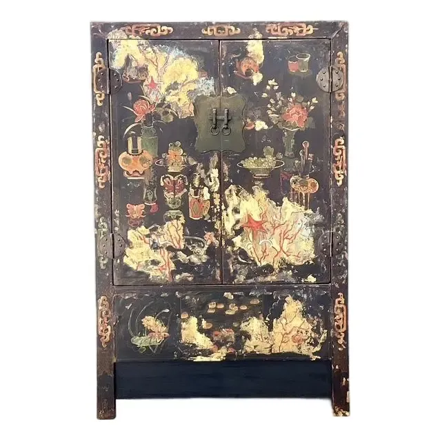 Vintage Asian Hand Painted Wedding Cabinet — additional photo 1