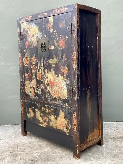 Vintage Asian Hand Painted Wedding Cabinet — additional photo 2