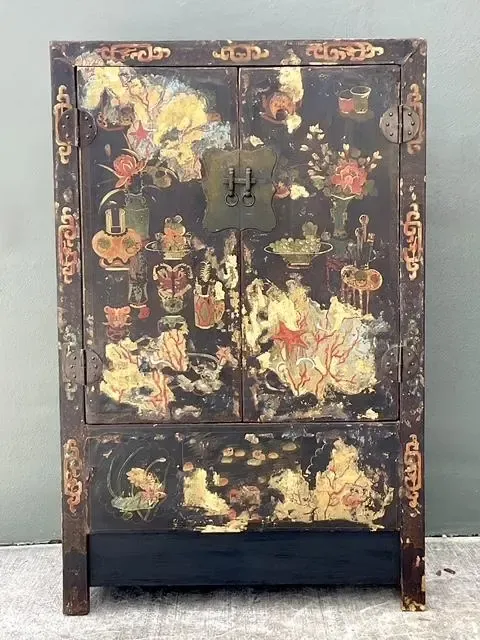 Vintage Asian Hand Painted Wedding Cabinet — additional photo 3