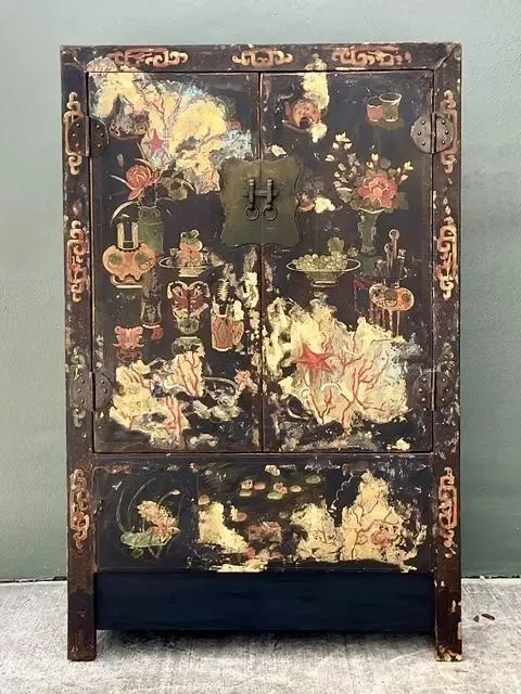 Vintage Asian Hand Painted Wedding Cabinet — additional photo 7