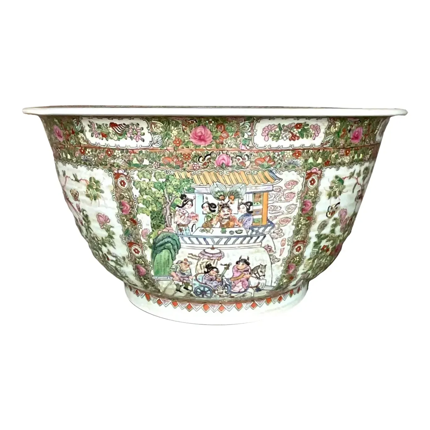 Vintage Asian Monumental Rose Famile Centerpiece Bowl — additional photo 2