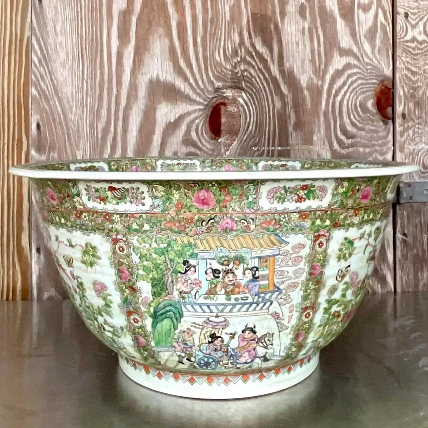 Vintage Asian Monumental Rose Famile Centerpiece Bowl — additional photo 3