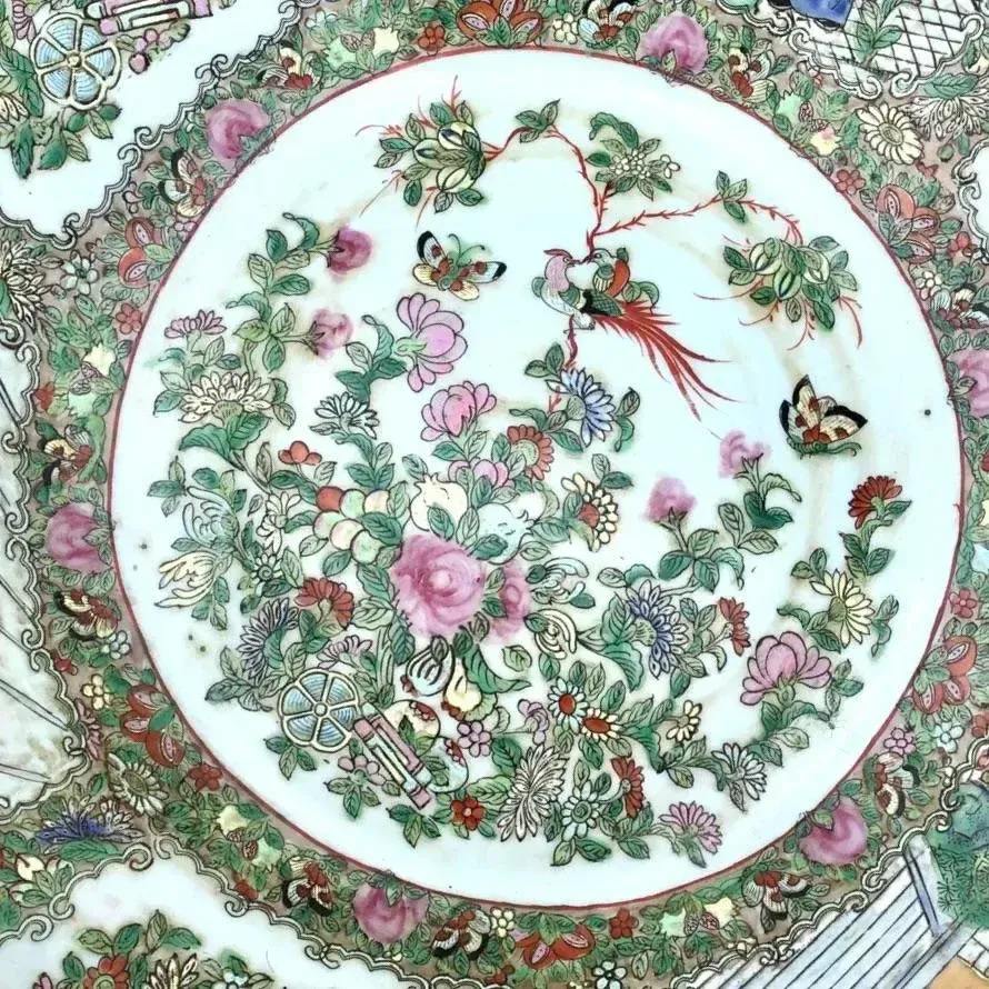 Vintage Asian Monumental Rose Famile Centerpiece Bowl — additional photo 5