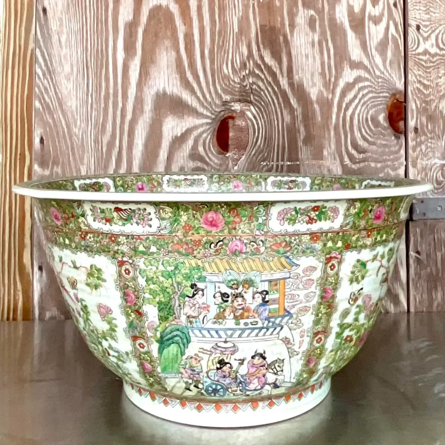 Vintage Asian Monumental Rose Famile Centerpiece Bowl — additional photo 6