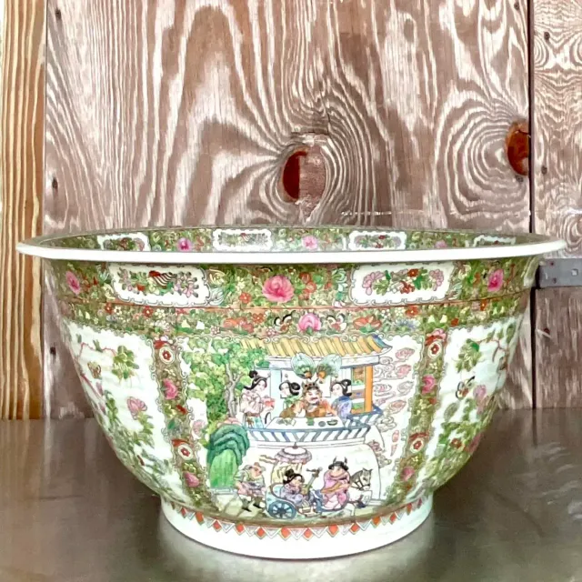 Vintage Asian Monumental Rose Famile Centerpiece Bowl — additional photo 6