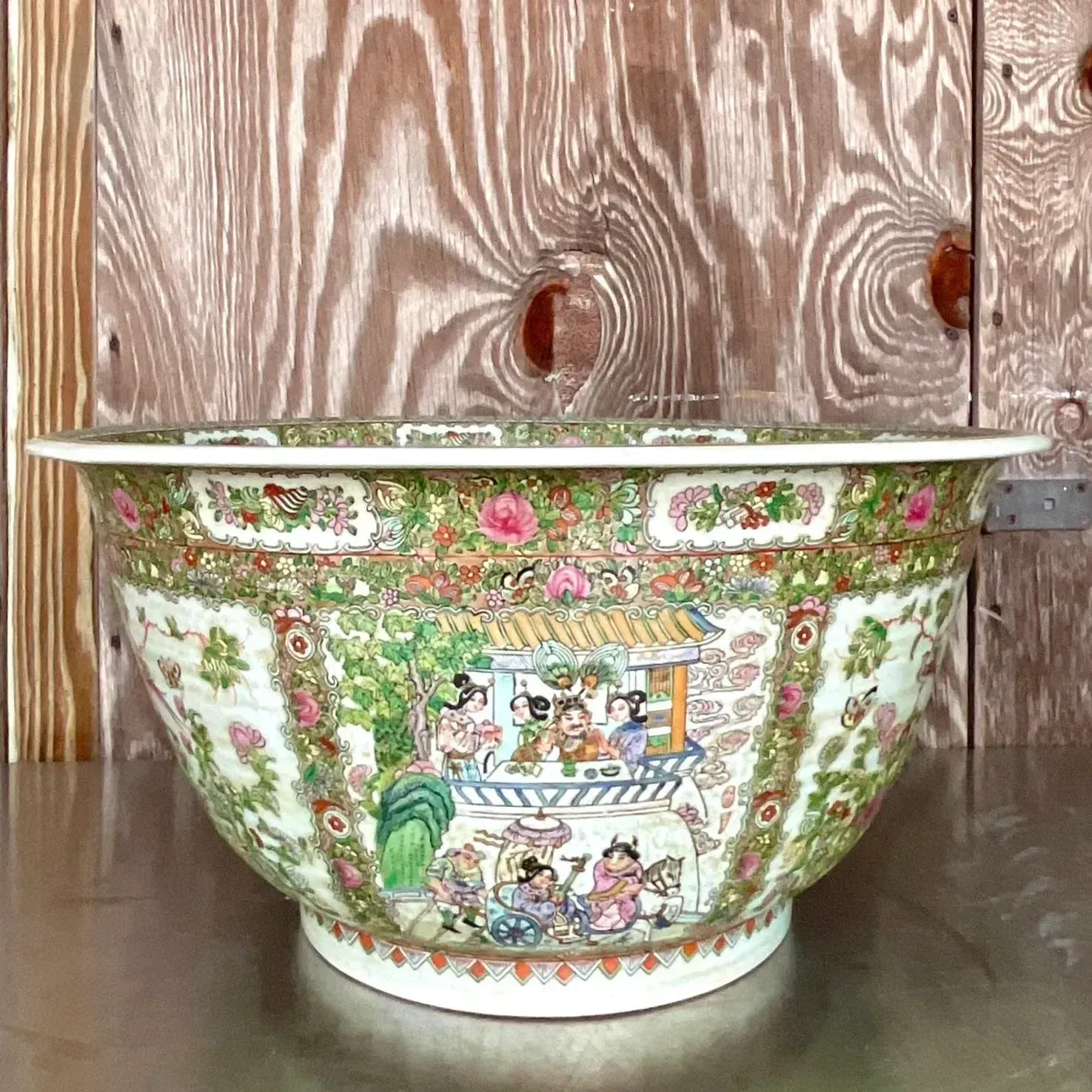 Vintage Asian Monumental Rose Famile Centerpiece Bowl — additional photo 7