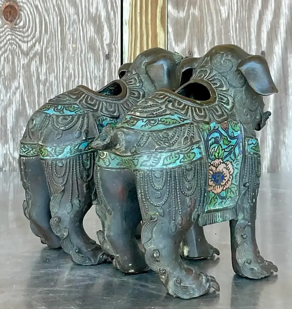 Vintage Asian Patinated Foo Dogs - a Pair — additional photo 4