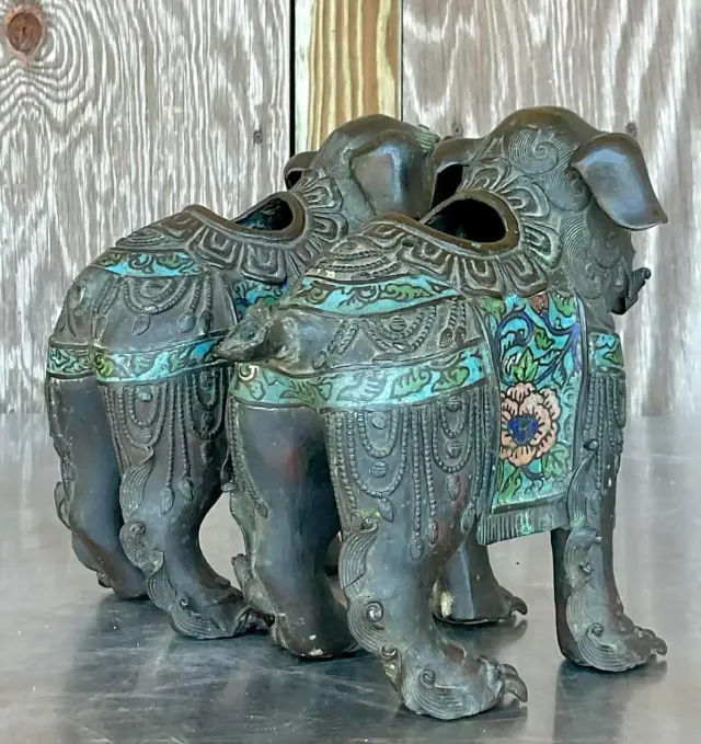 Vintage Asian Patinated Foo Dogs - a Pair — additional photo 4