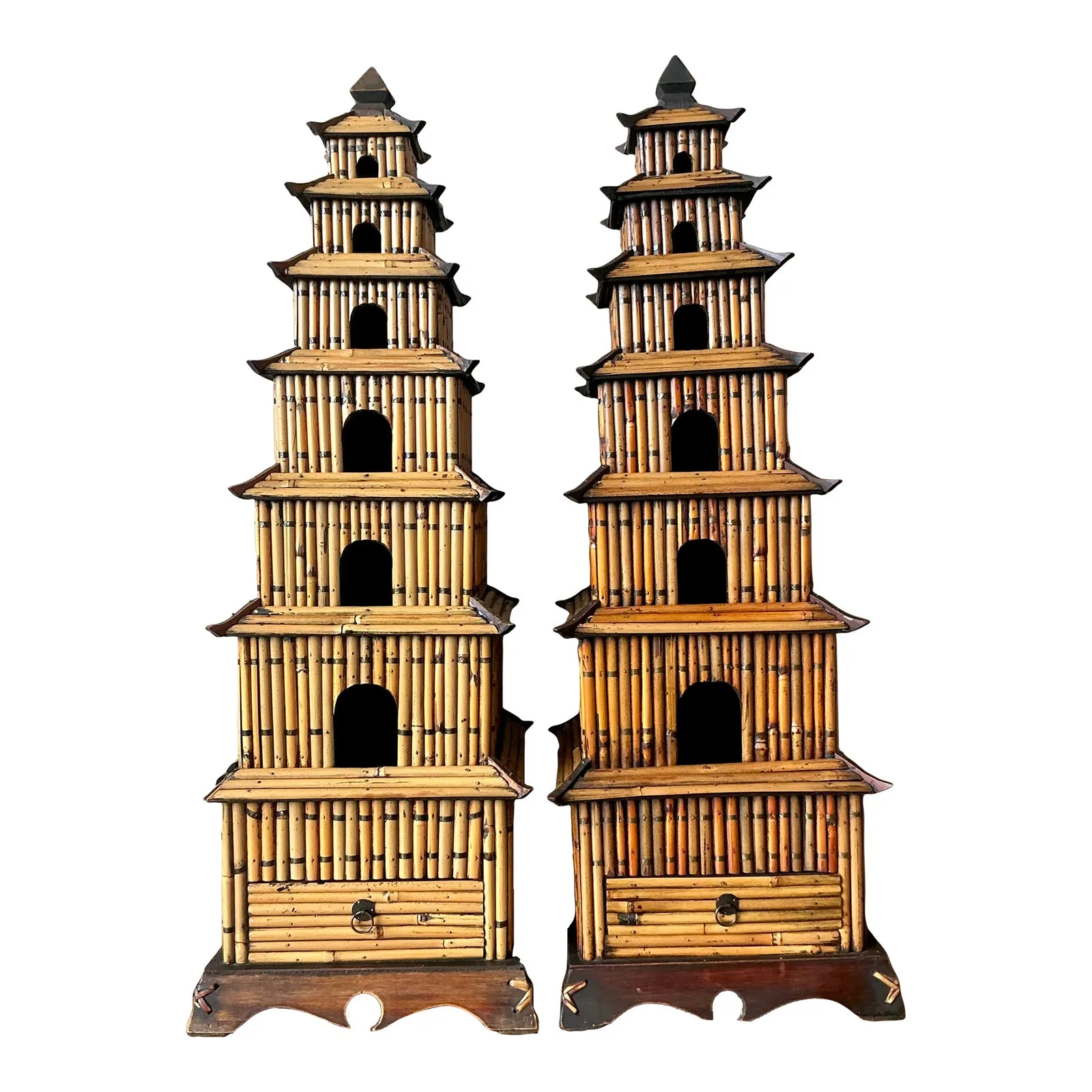 Vintage Asian Rattan Pagodas - A Pair — additional photo 3
