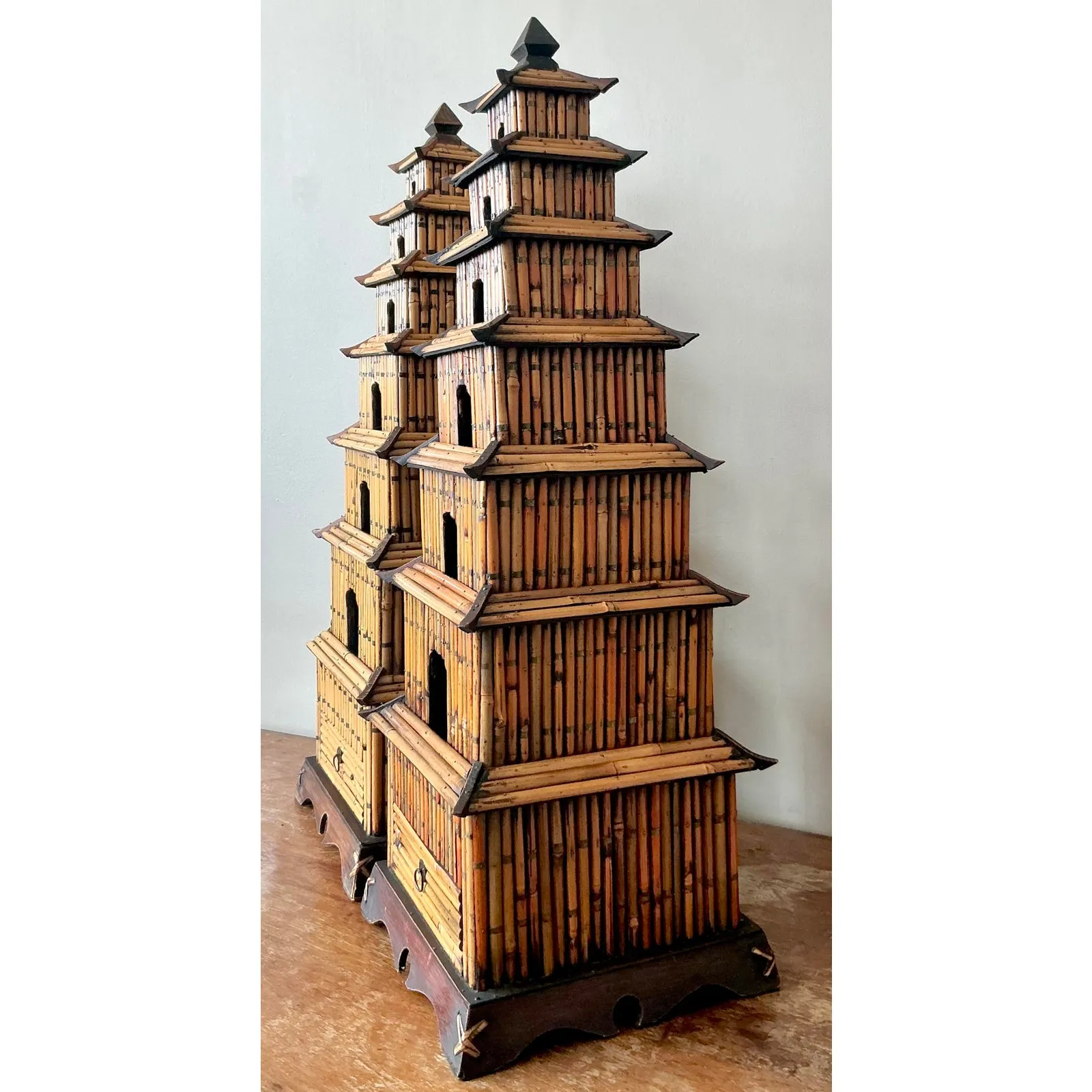 Vintage Asian Rattan Pagodas - A Pair — additional photo 4