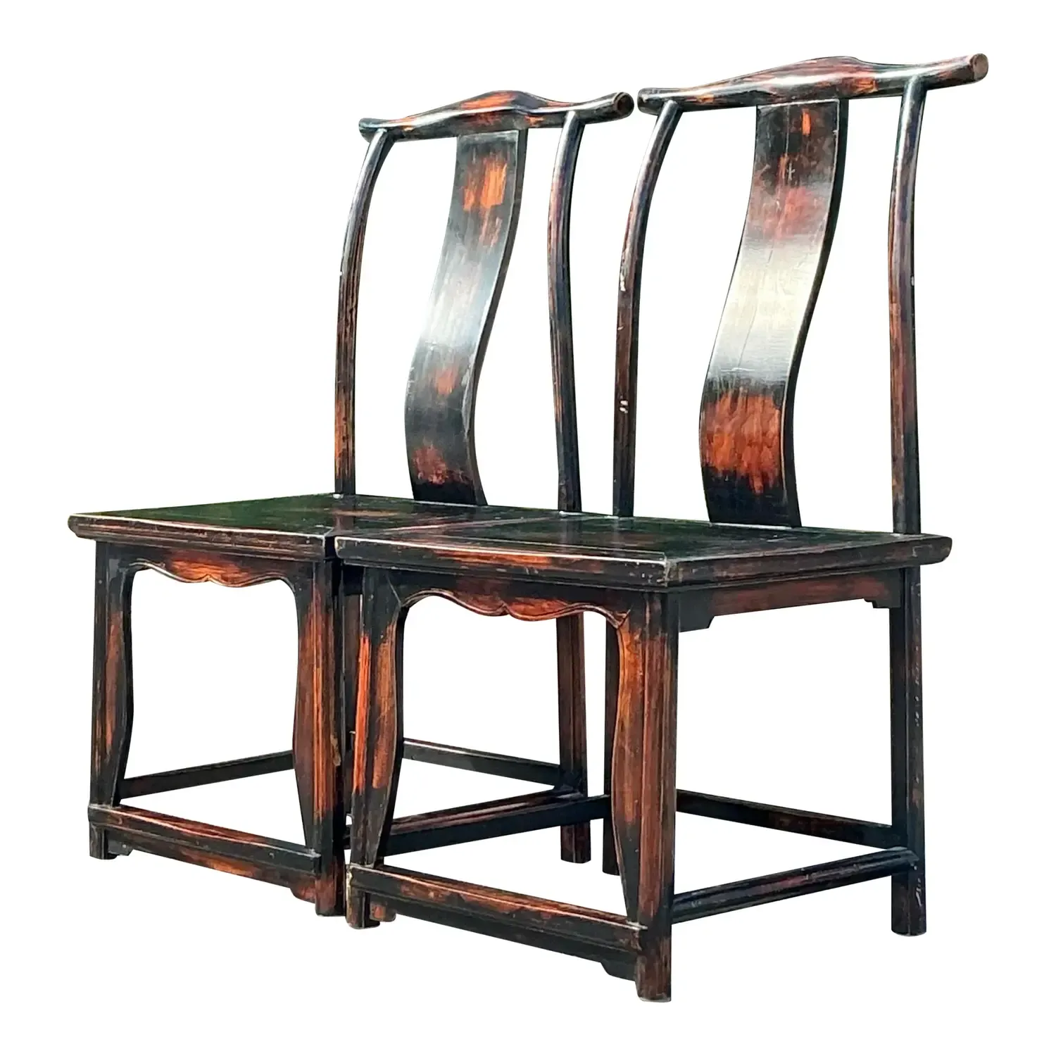 Vintage Asian Reclaimed Wood Emperor Chair - a Pair — additional photo 1