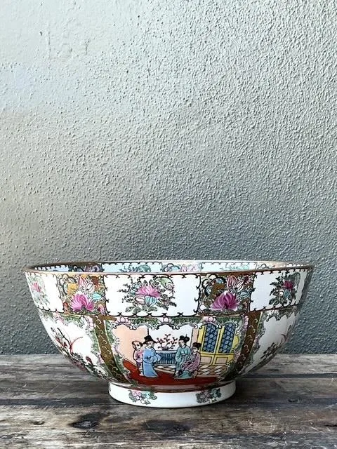 Vintage Asian Rose Famile Centerpiece Bowl — additional photo 6